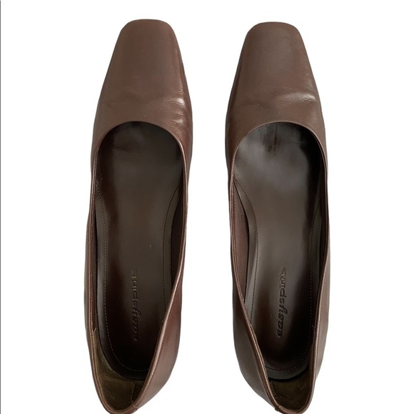 EASY SPIRIT Brown Leather Pump Shoes Women 7-1/2 AA, 7.5 Narrow - Picture 1 of 7